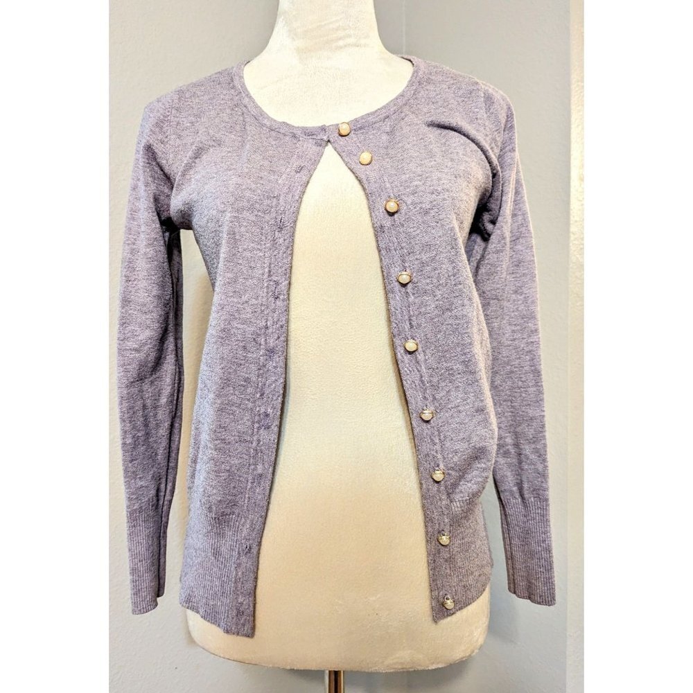 Vila Milano Women's Gray Crew Neck Long Sleeve Cardigan Sweaters Size Small